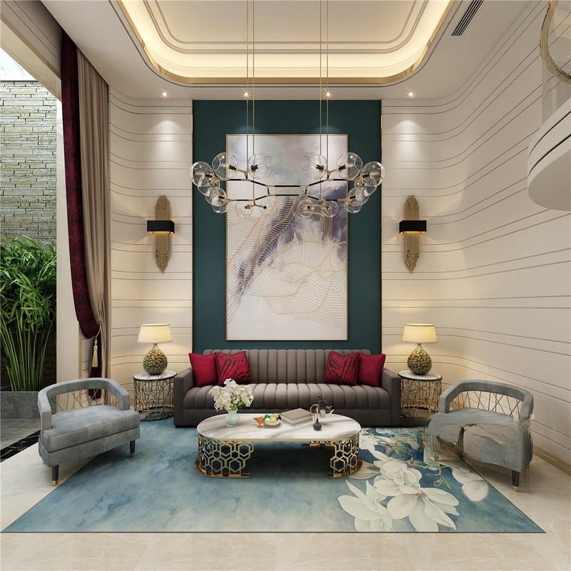 上海首创禧悦248平现代前卫风格别墅卧室装修效果图