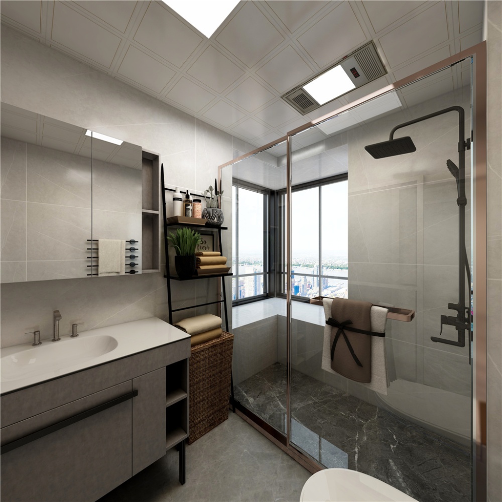 浦东沪南公路90现代简约一室一厅卫生间装修效果图