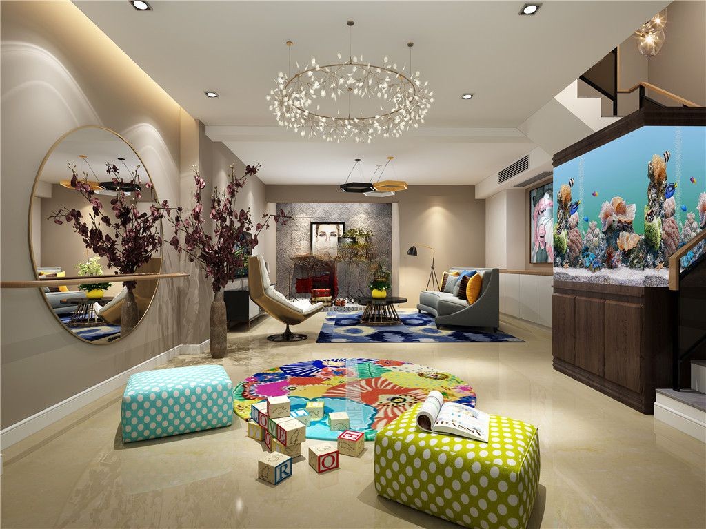 嘉定区上海villa别墅220平现代风格联排别墅地下室装修效果图