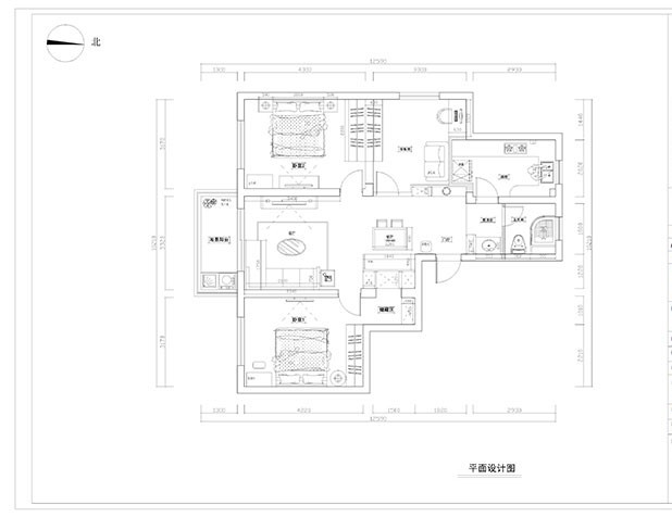 长宁区虹康花苑 90平现代风格公寓装修效果图