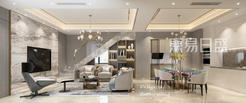 上海波恩风情235平现代前卫风格别墅客厅装修效果图