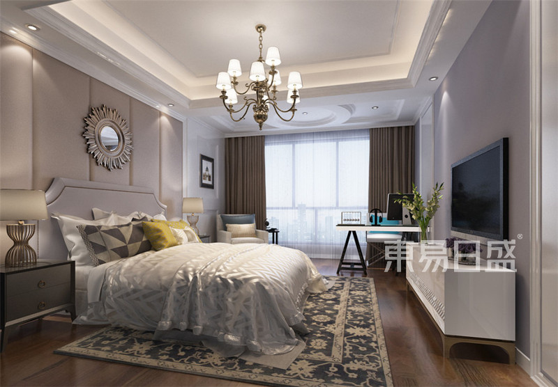 上海香溢都荟180平混搭风格联排别墅卧室装修效果图