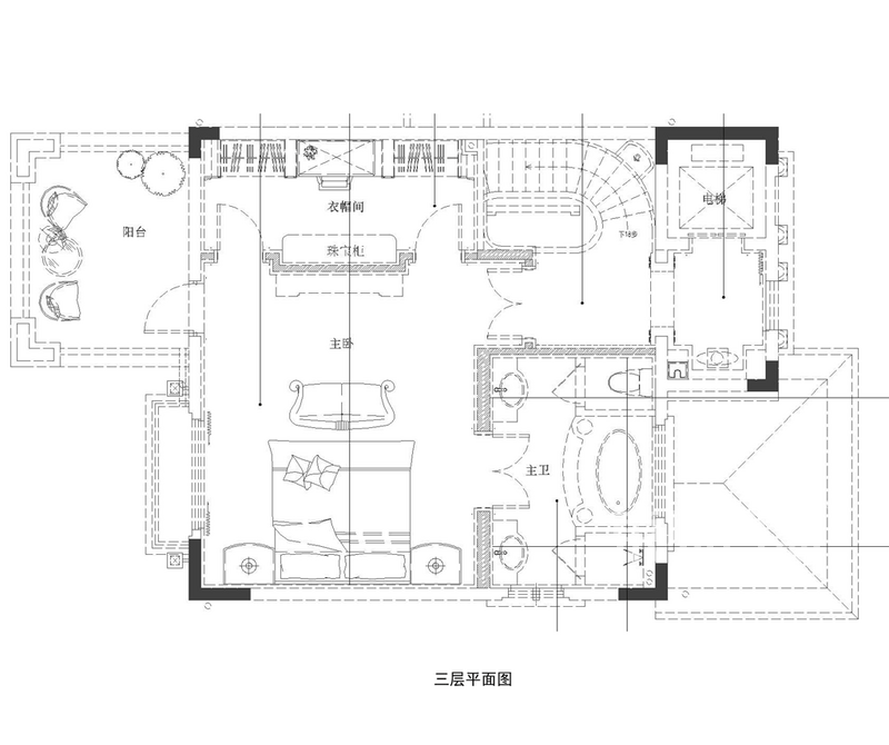 上海世联350平法式风格别墅其他区域效果图