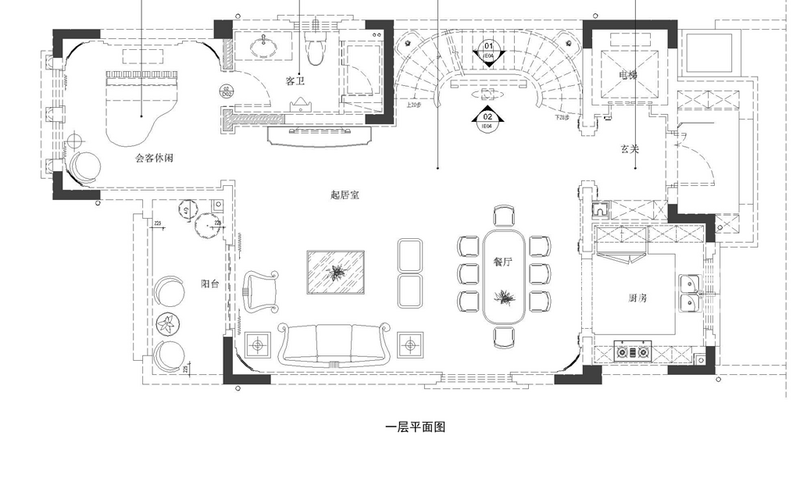 上海世联350平法式风格别墅其他区域效果图