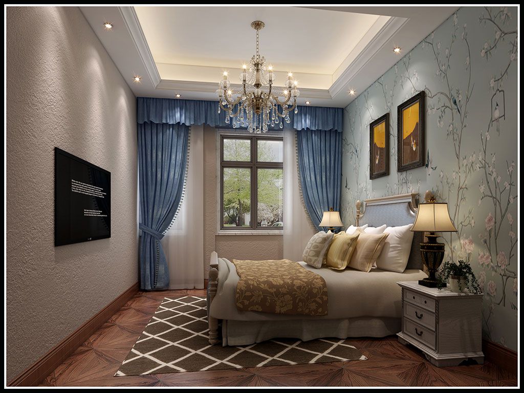 金山区200平欧式风格独栋别墅卧室装修效果图