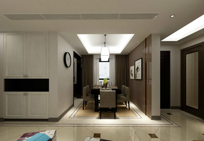 浦东新区高桥新城130平现代风格公寓装修效果图