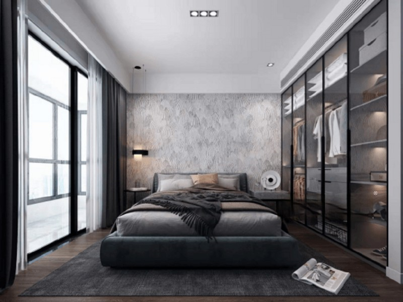 上海龙湖天璞140平现代简约风格三居室卧室装修效果图