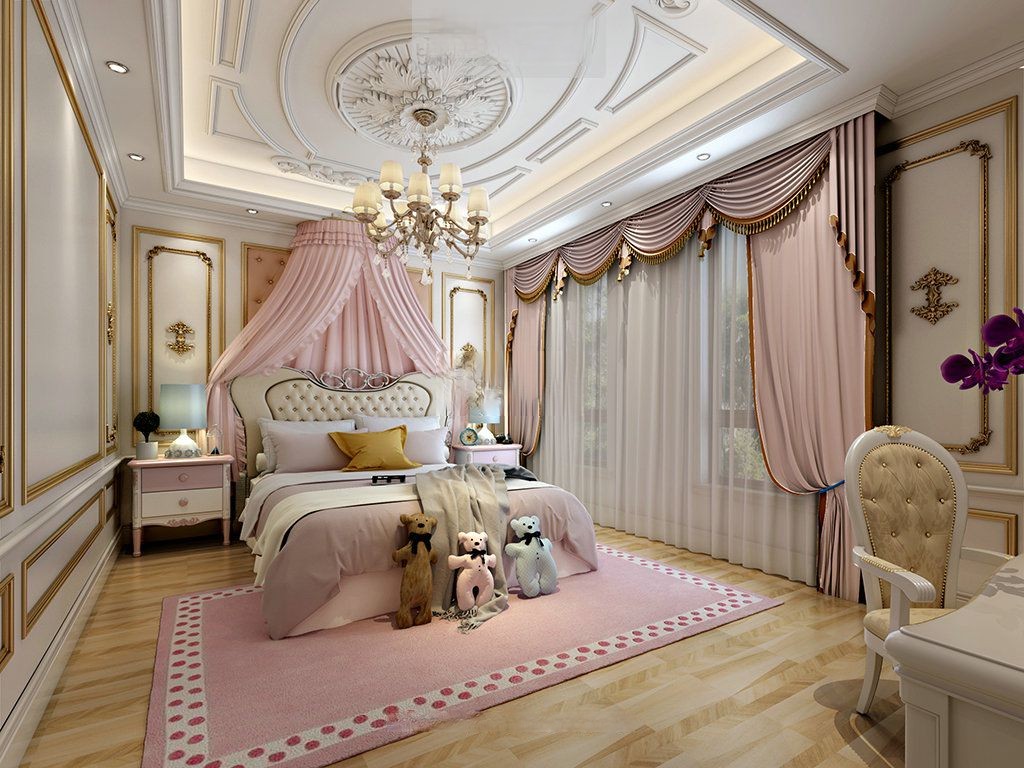 闵行区绿城玫瑰园385平欧式风格大平层卧室装修效果图