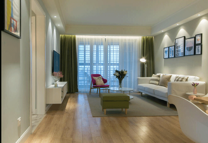 浦东新区地杰国际城90平欧式风格公寓装修效果图