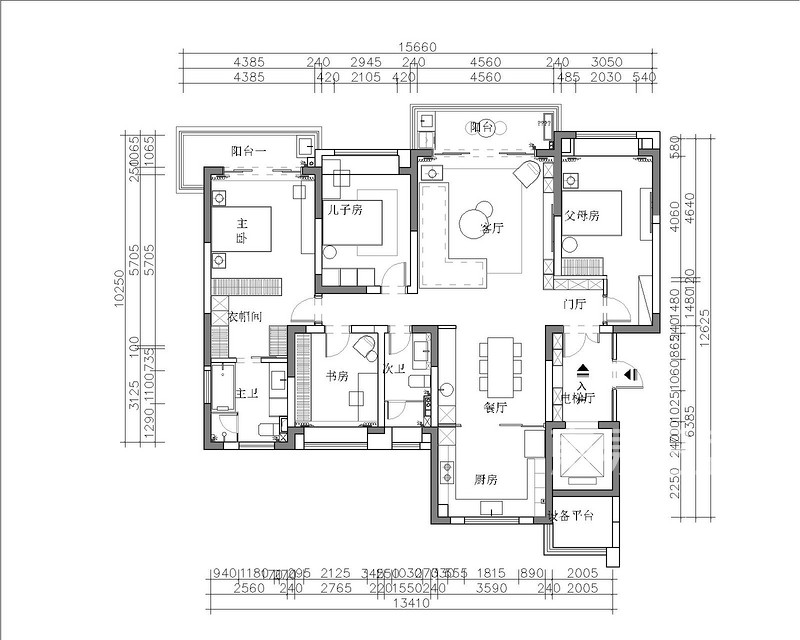 龙湖天璞140平现代简约风格三居室装修效果图