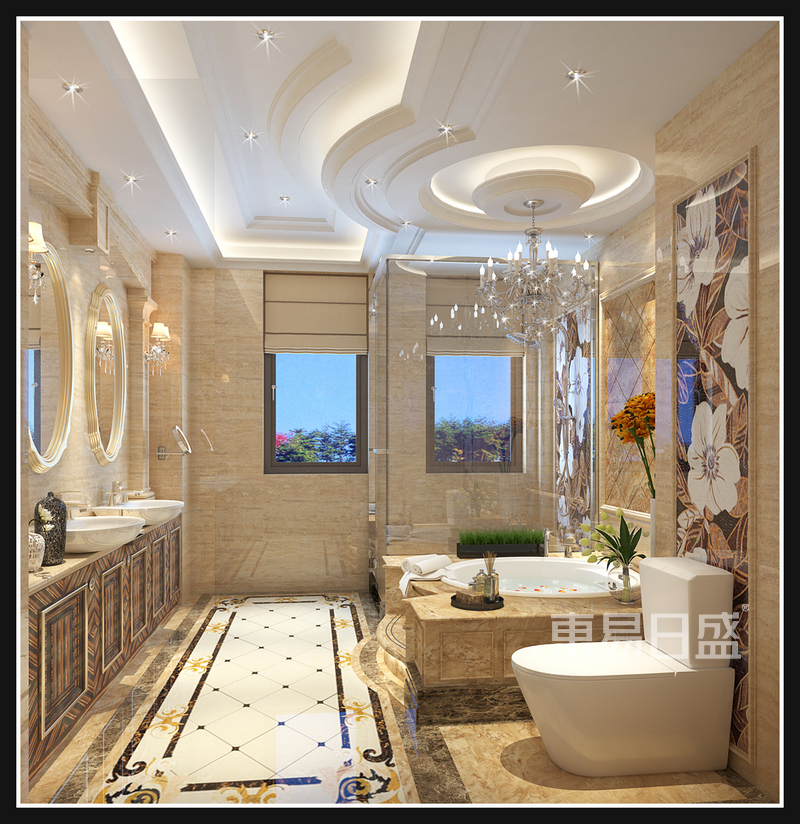上海海门别墅600平欧式风格别墅卫生间装修效果图