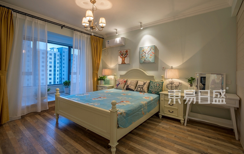 上海乐华95平美式风格二居室卧室装修效果图
