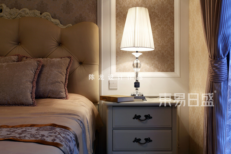上海仁恒翠竹园137平简欧风格住宅卧室装修效果图