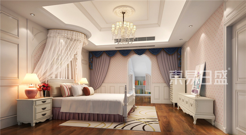 上海金大元御珑宫廷600平简欧风格别墅卧室装修效果图