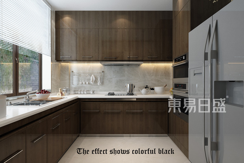 上海御景园307平新中式风格别墅厨房装修效果图