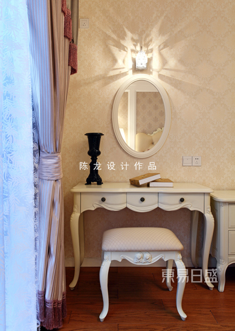 上海仁恒翠竹园137平简欧风格住宅卧室装修效果图