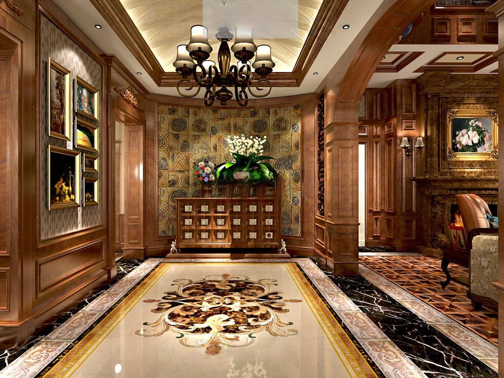 闵行区中星红庐300平法式风格大平层客厅装修效果图