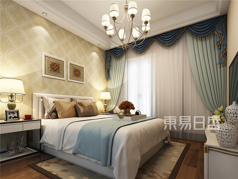 上海金大元御珑宫廷600平简欧风格别墅卧室装修效果图
