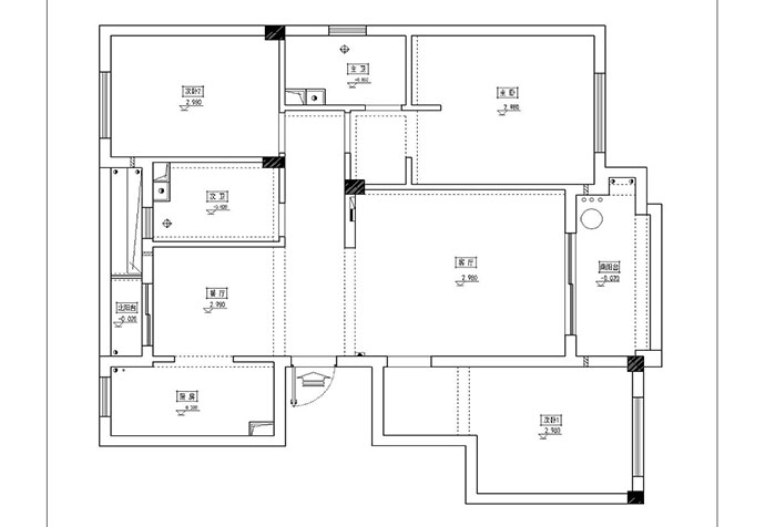 松江区绿地云雅园118平美式风格公寓装修效果图