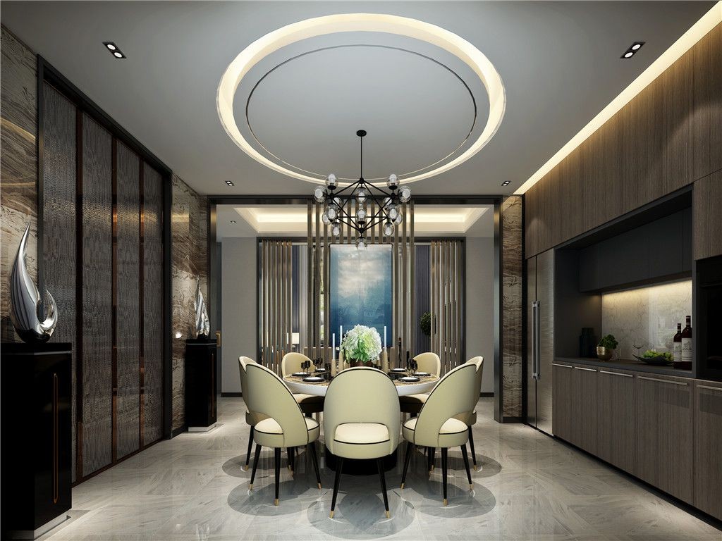 青浦区600平法式风格独栋别墅餐厅装修效果图
