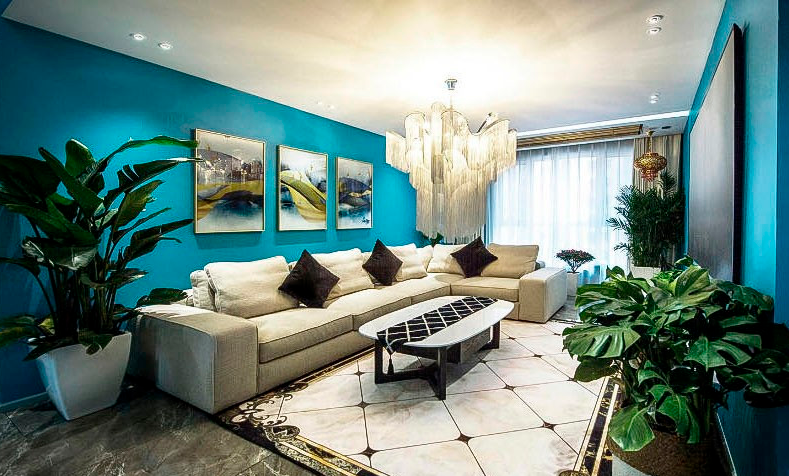宝山区中环国际公寓120平现代简约风格三室两厅装修效果图