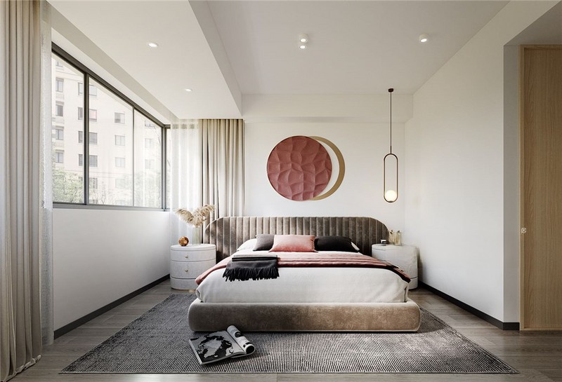 上海上海海波花苑65平现代简约风格二居室卧室装修效果图