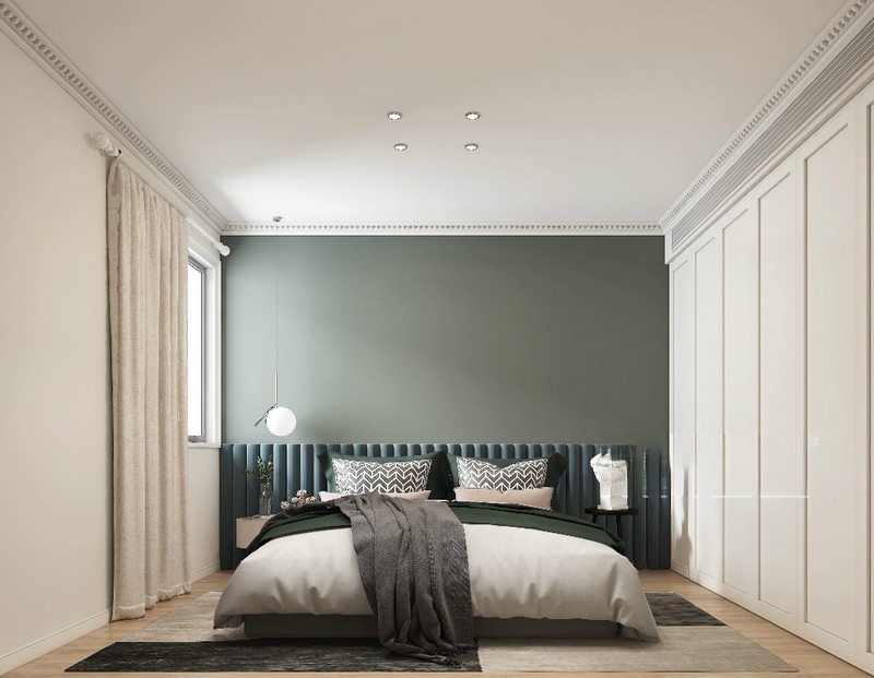 上海东方曼哈顿85平现代简约风格住宅卧室装修效果图
