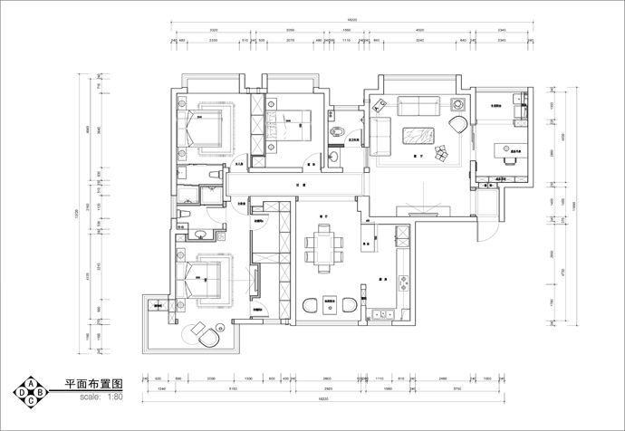 杨浦区东方名城140平现代风格公寓装修效果图