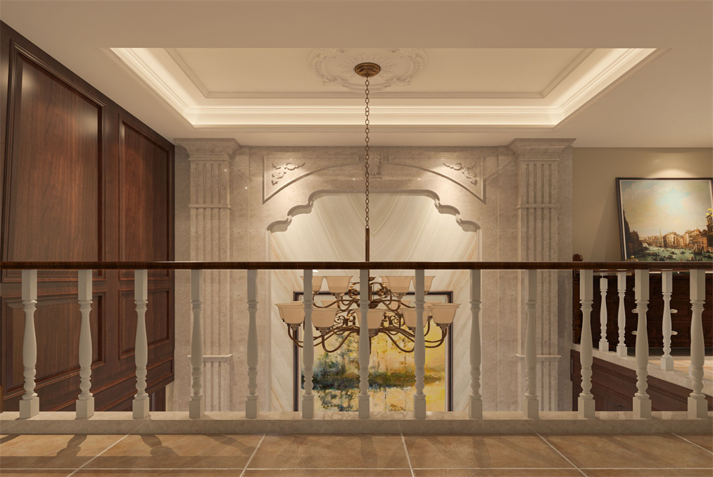 普陀中海紫御豪庭300平中式风格别墅装修效果图