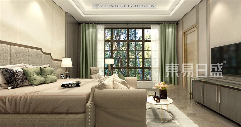 上海中海紫御豪庭750平简欧风格别墅卧室装修效果图