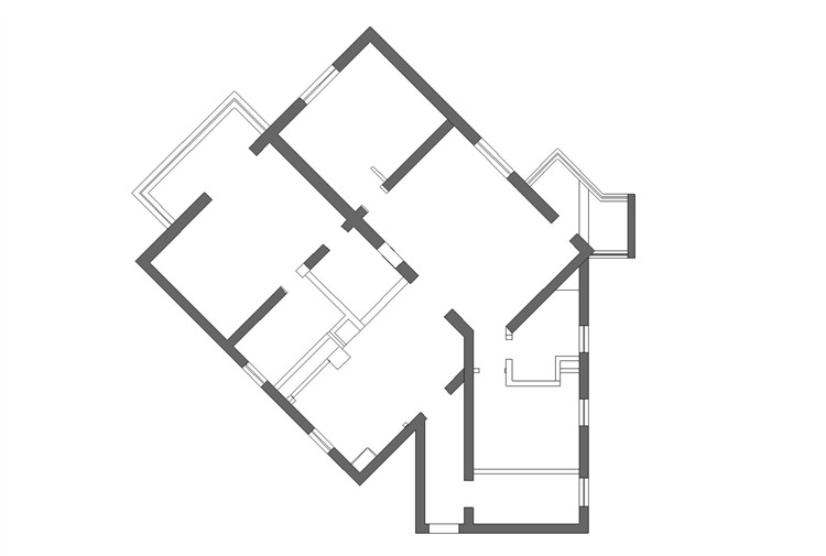 闵行区锦鸿公寓121平现代风格二居室装修效果图