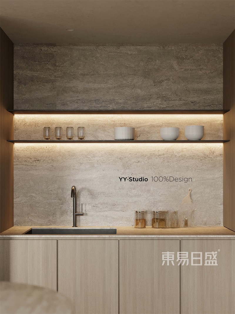上海浦东东和公寓189平极简风格三居室厨房装修效果图